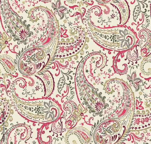 Art vintage paisley pattern pastel colors