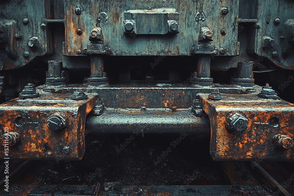 Rusted Train Chassis With Nuts and Bolts Rusted Train Chassis With Nuts and Bolts