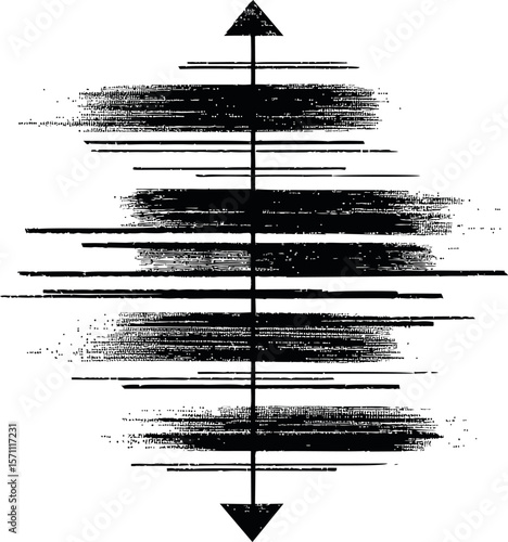Black grunge arrows with distressed horizontal lines