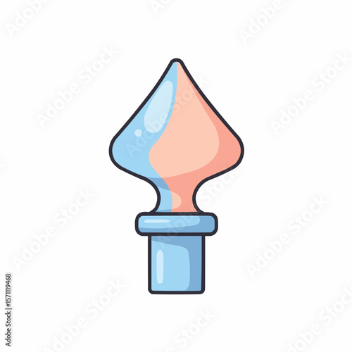 Decorative finial icon in pastel colors isolated on white background  
