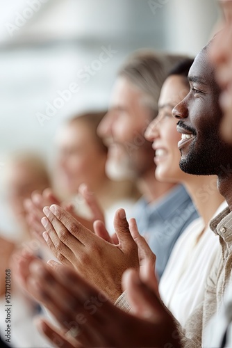 Applause fills air as diverse audience celebrates shared moment