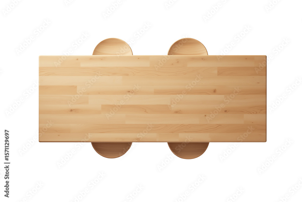 Fototapeta premium Minimalist wooden table with unique cutouts.