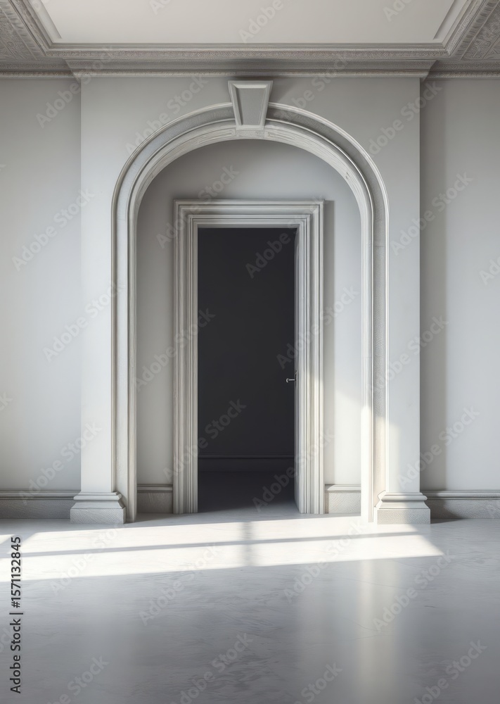 Fototapeta premium Doorway in empty room Empty room interior design architecture blank design room