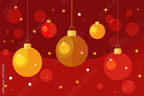 Red And Gold Bokeh Light Background With Blurred Glow