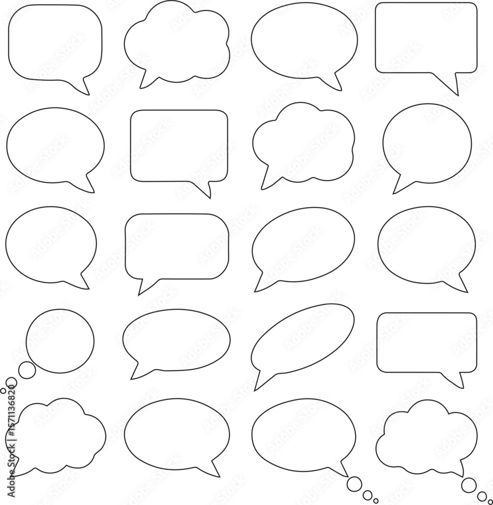 Obraz premium Comic Speech Bubble Set for Chat and Message Design.