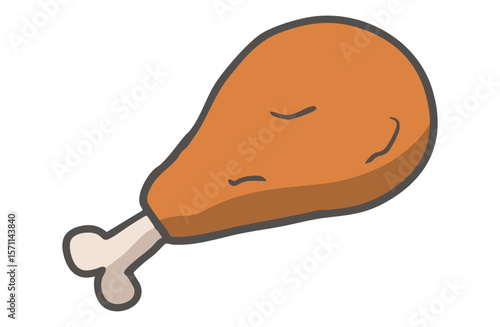 シンプルな可愛い骨付き肉のイラスト