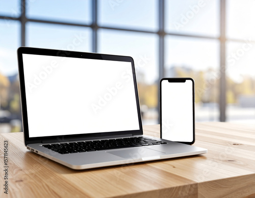 Laptop and Smartphone Mockup – Cross Device Technology Display