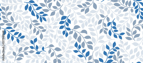 leaf Abstract identical leaves seamless pattern. 