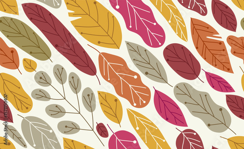Autumn leaves seamless patt...