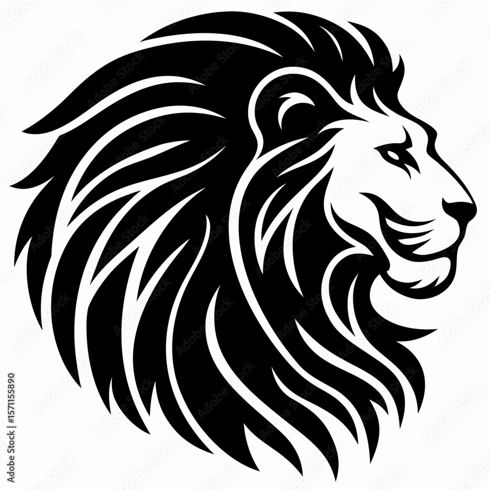 Majestic African Lion Head Illustration Majestic African Lion Head Illustration