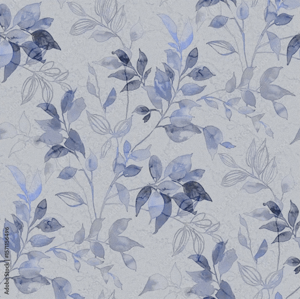 Fototapeta premium Floral Leaf Pattern Seamless Design with Textures