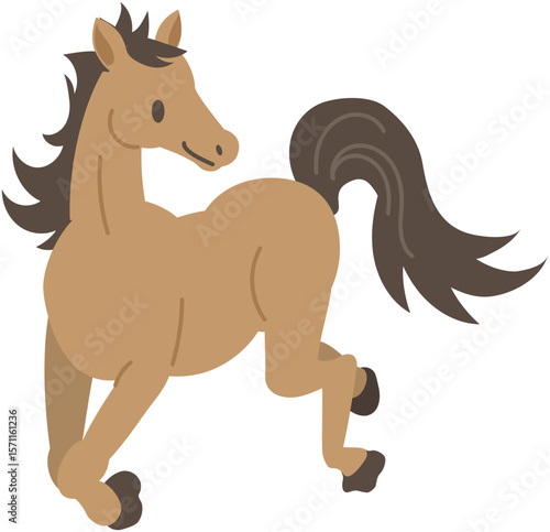 後ろを見ながら走るお馬さん