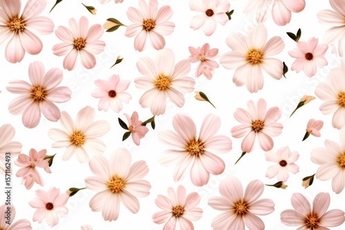 Wallpaper Mural Pattern flowers on white background Torontodigital.ca