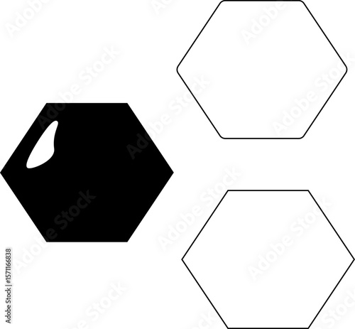 Honey comb isolated set. Vector graphic line illustration. Silhouette sign for logo, print, comics, fashion, pop art, boards, design, stickers, decoration, posters