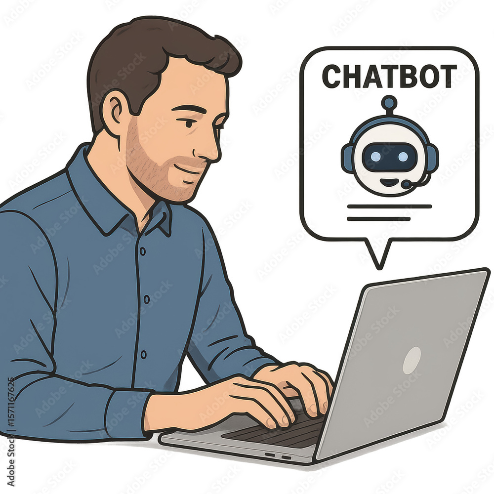 Chatbot Interaction Engaging with a Chatbot. Exploring AI Communication in Modern Technology Isolated on transparent background Chatbot Interaction Engaging with a Chatbot. Exploring AI Communication in Modern Technology Isolated on transparent background