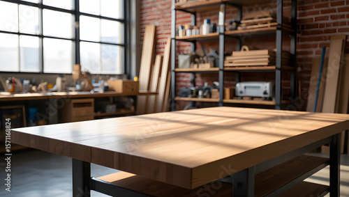 Wallpaper Mural Contemporary wooden dining table and chairs in a luxurious indoor restaurant setting Torontodigital.ca