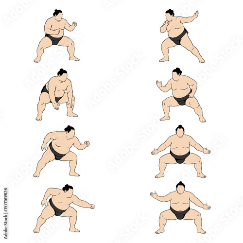 Sumo Illustration Character Cartoon Art Simple Collection Design