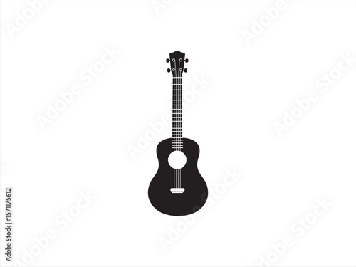 Music, ukulele, instrument  icon vector isolated white