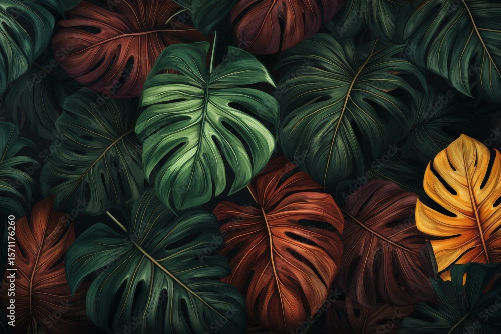 custom made wallpaper toronto digitalTropical leaves pattern