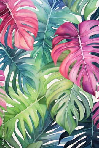 Tropical leaves pattern