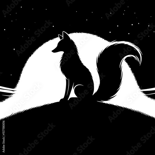 Fox Sitting on Hilltop