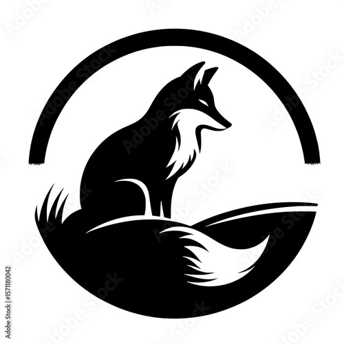 Fox Sitting on Hilltop