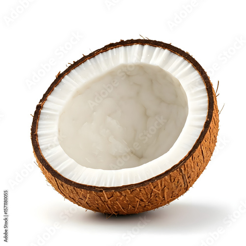 Dried coconut image on white background