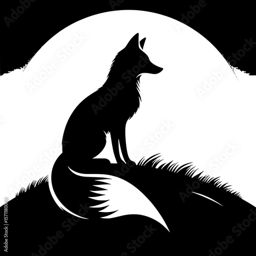 Fox Sitting on Hilltop