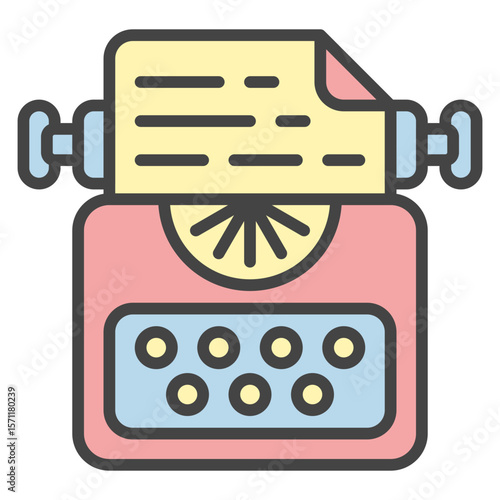 typewriter color style icon