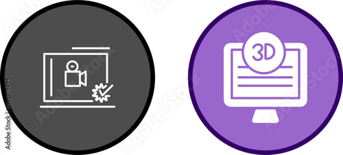 3D Quality Screen Vector Icon