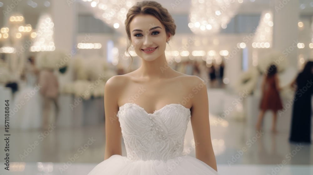 Fototapeta premium Portrait of a beautiful happy bride