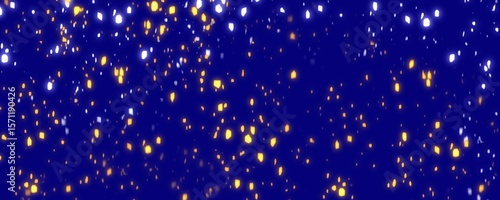 abstract blue background, snow gold flakes
