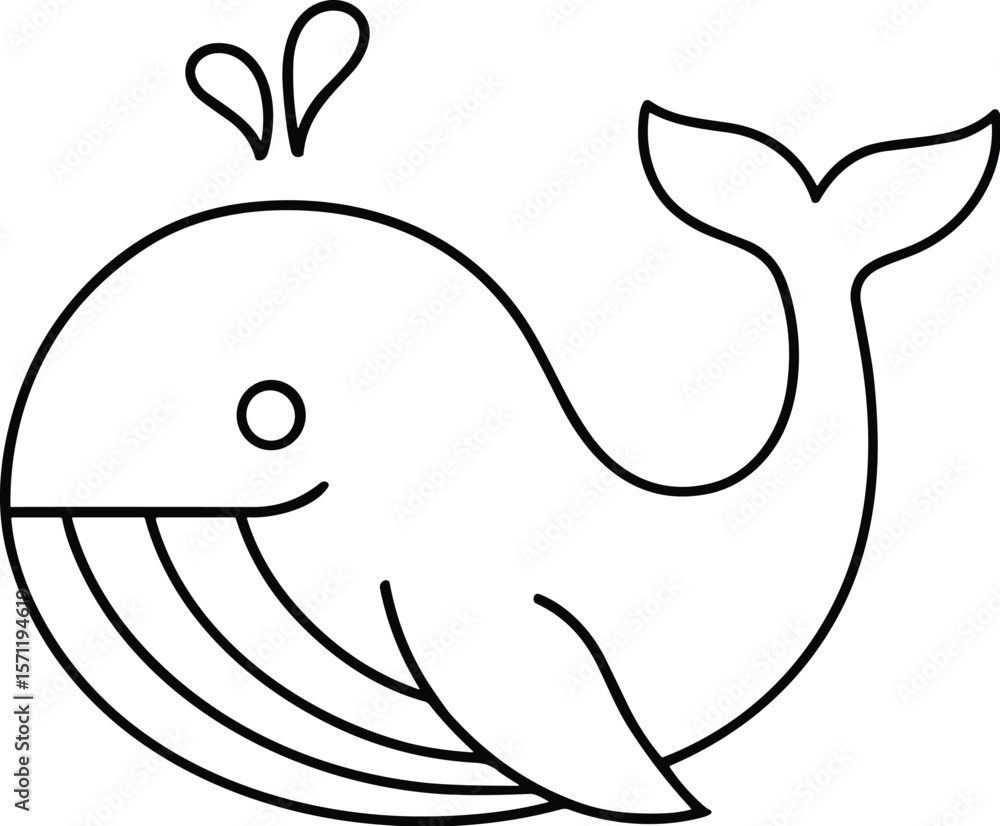 Obraz premium Whale vector black silhouette print design