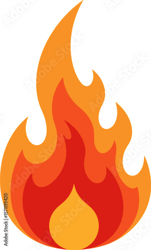 A simplified flame icon illustration with red and orange fire shapes

