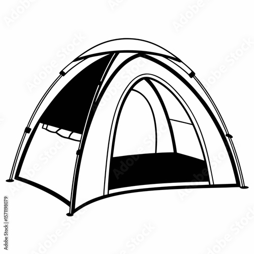 Black and White Camping Tent