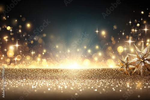 Sparkling gold Christmas background
