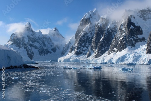 Wallpaper Mural A polar landscape of peaks and ice formations Torontodigital.ca