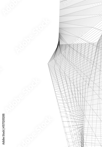 Architectural building. Design background vector 3d illustration