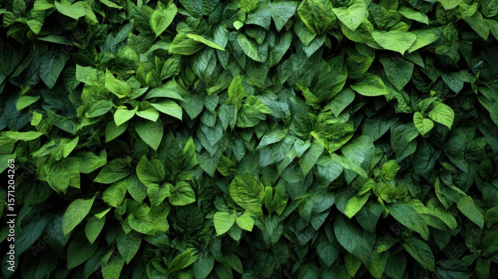 Obraz premium Lush green foliage wall