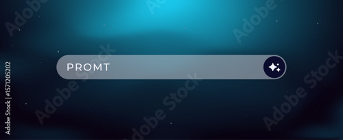 Artificial intelligence search bar with the word prompt, featuring a star symbol on the right side.