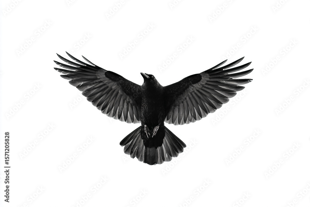 Naklejka premium a black bird flying through the air