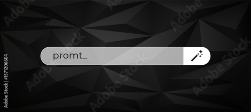 Search bar for ai prompt input featuring icon. design emphasizes ai functionality and innovation.
