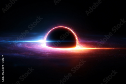 a black hole with a glowing light in the middle