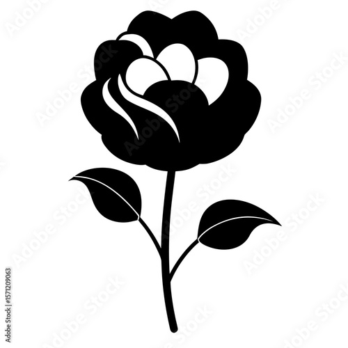 marshmallow flower silhouette on white-background