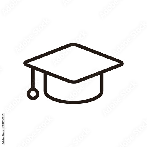 Graduation cap of Education and Learning web icons in line style. School, university, textbook, learning. Vector illustration.