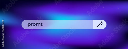Ai inspired search prompt bar featuring a magic wand icon symbolizing transformation in digital tech.