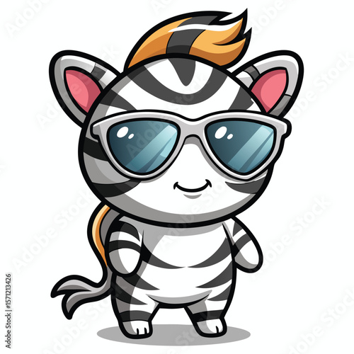 Cute zebra wearing sunglasses (2)