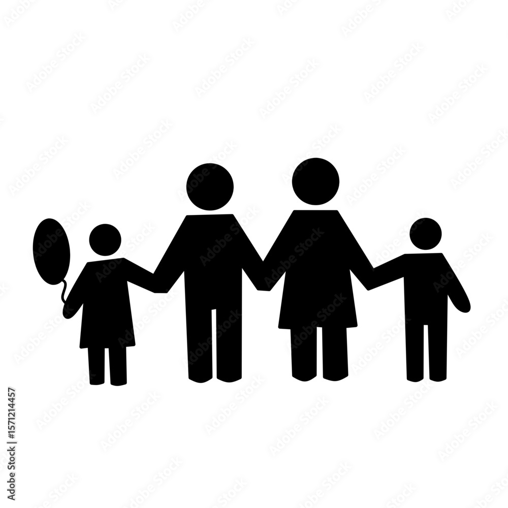 family pictogram silhouette vector family pictogram silhouette vector