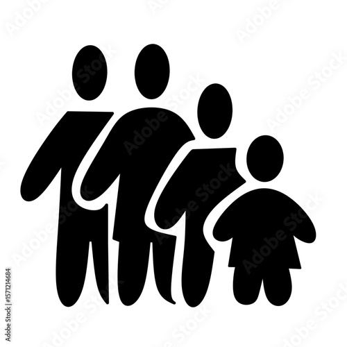 family pictogram silhouette vector