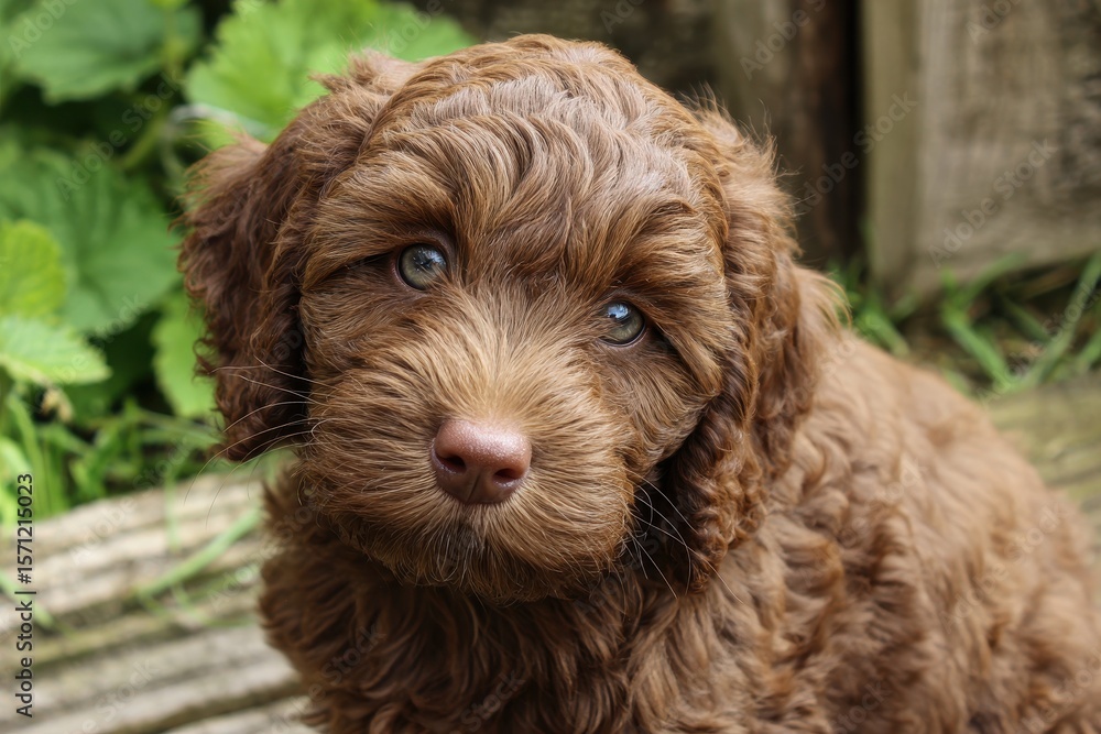 Fototapeta premium Brown cockapoo puppy named Nelli